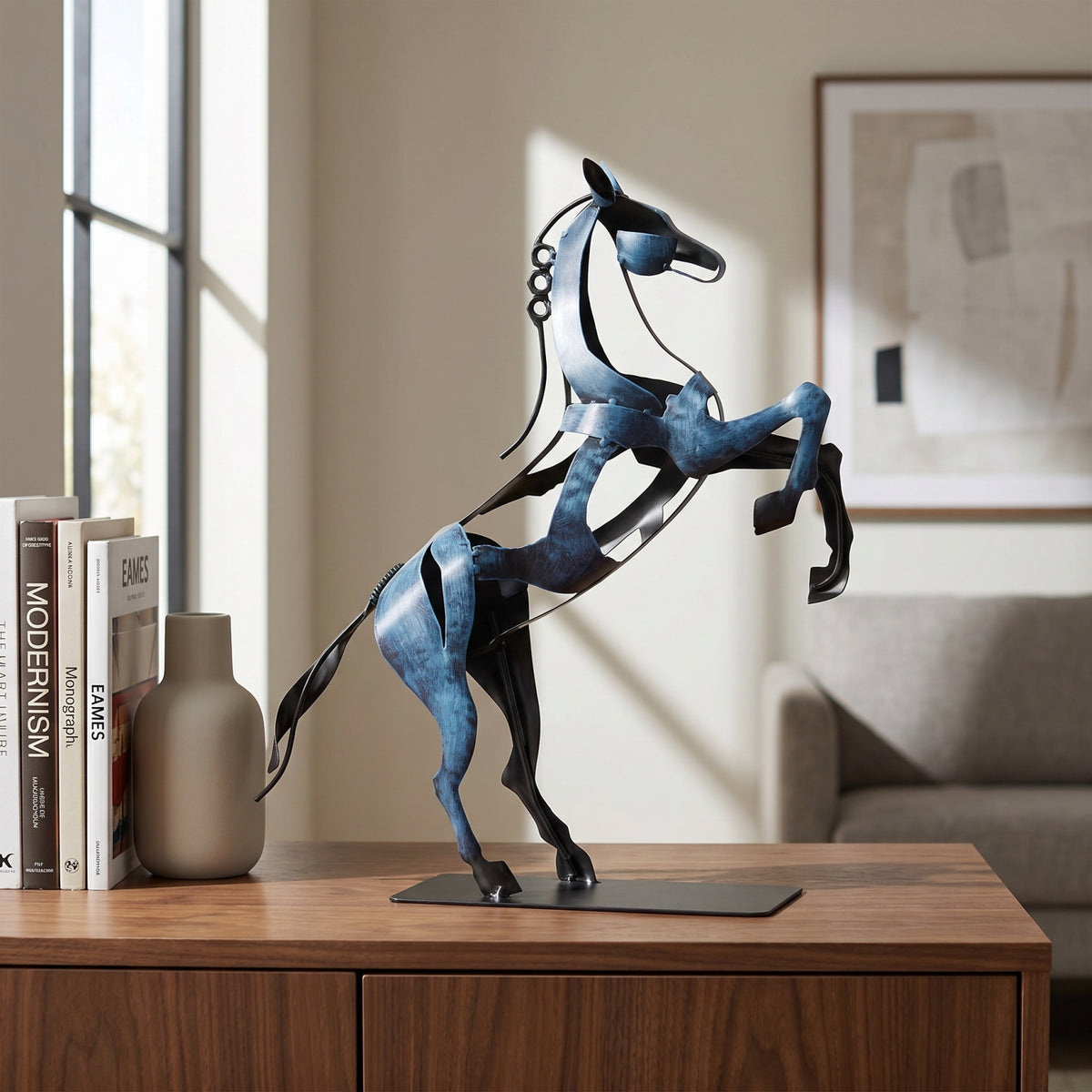 SunBlogs Art Handmade & Hand-painted Metal Horse Statue & Sculpture Gifts
