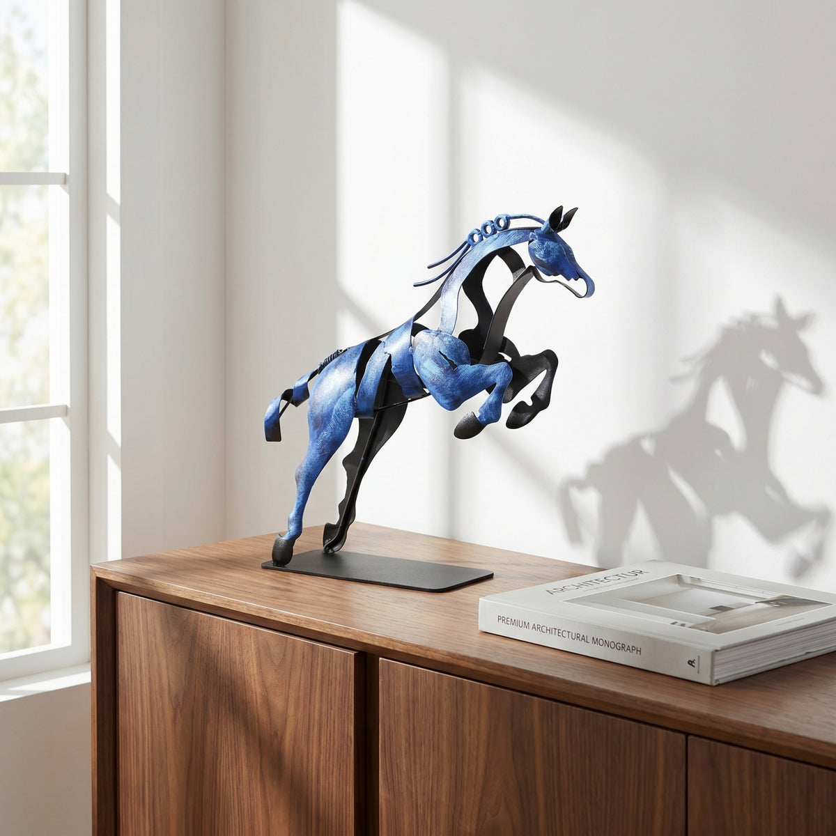 SunBlogs Art Handmade & Hand-painted Metal Horse Statue & Sculpture