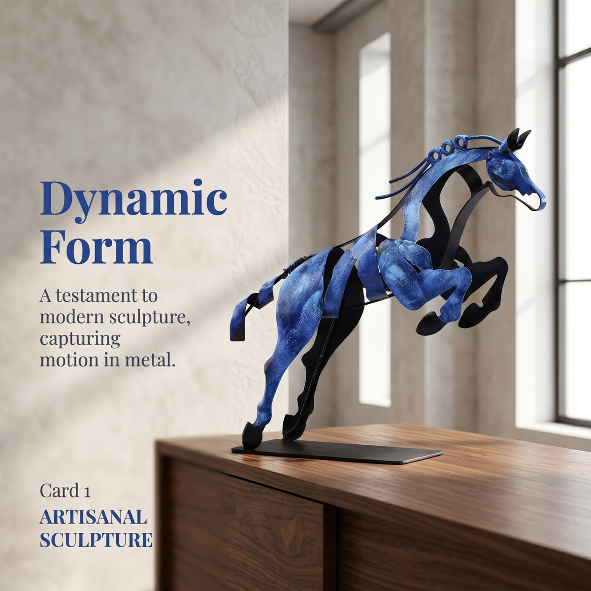 SunBlogs Art Handmade & Hand-painted Metal Horse Statue & Sculpture