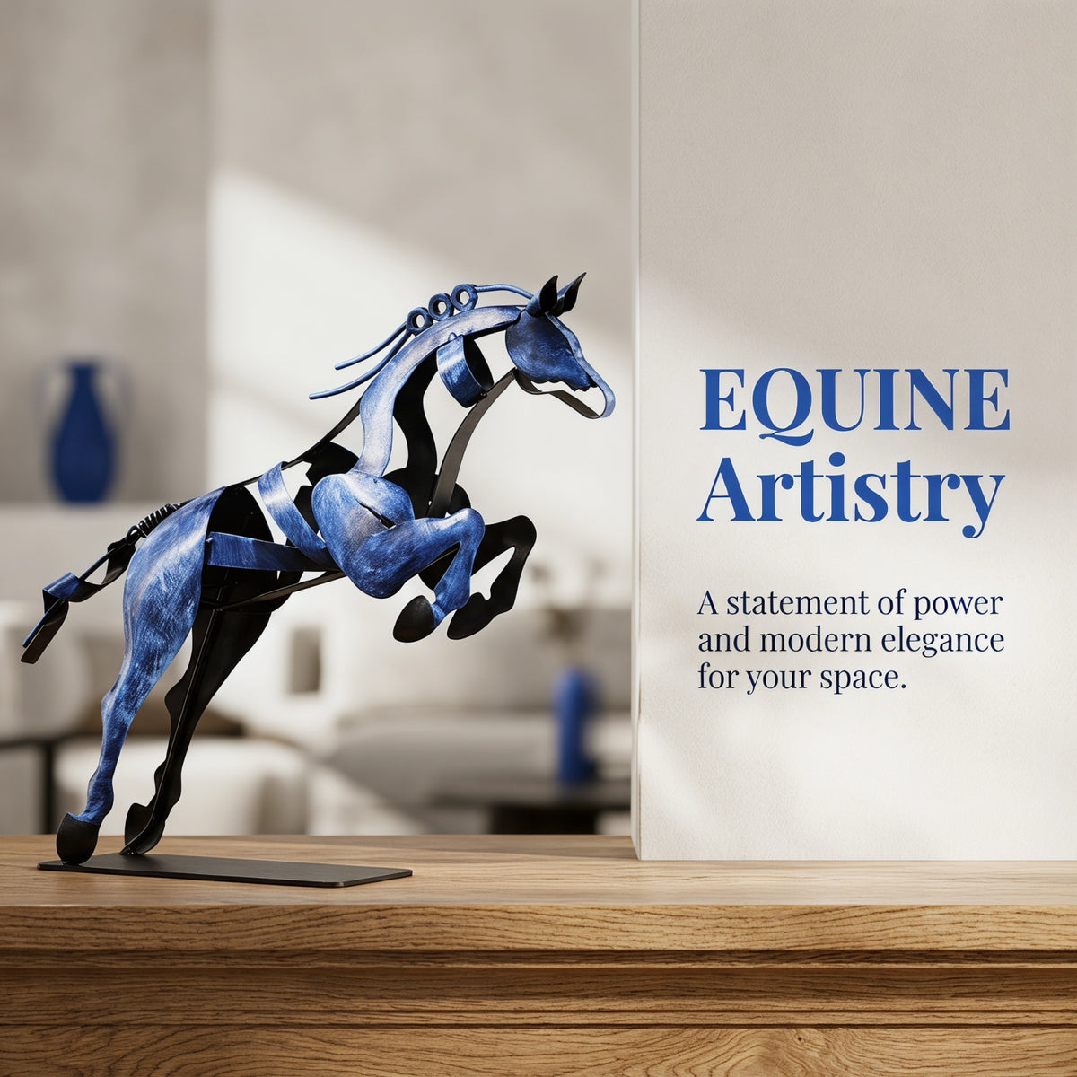 SunBlogs Art Handmade & Hand-painted Metal Horse Statue & Sculpture