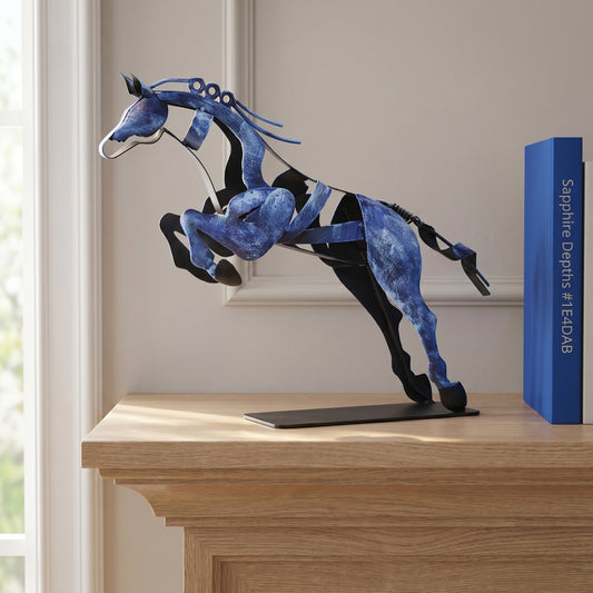 SunBlogs Art Handmade & Hand-painted Metal Horse Statue & Sculpture