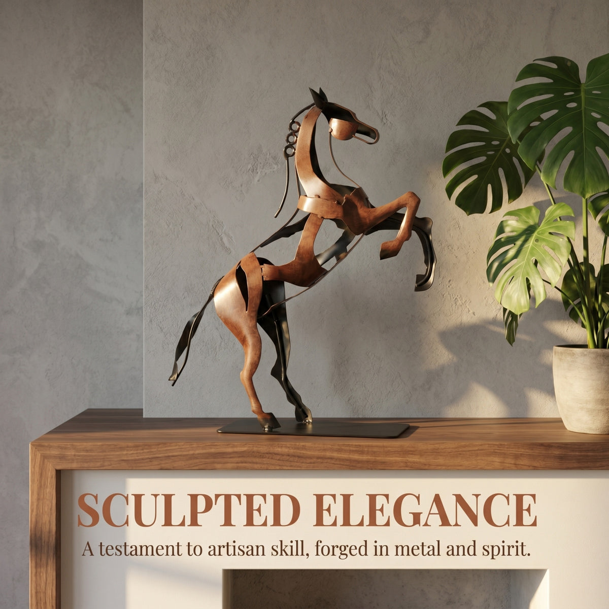 SunBlogs Art Handmade & Hand-painted Metal Horse Statue & Sculpture Gifts