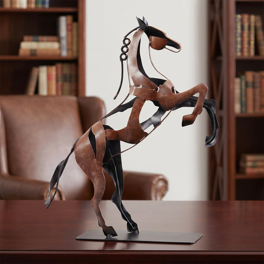 SunBlogs Art Handmade & Hand-painted Metal Horse Statue & Sculpture Gifts