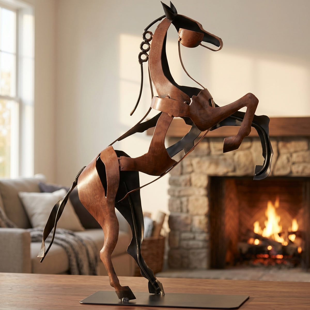 SunBlogs Art Handmade & Hand-painted Metal Horse Statue & Sculpture Gifts