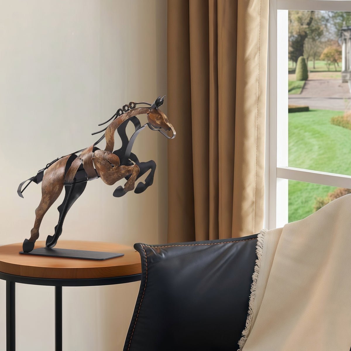 SunBlogs Art Handmade & Hand-painted Metal Horse Statue & Sculpture