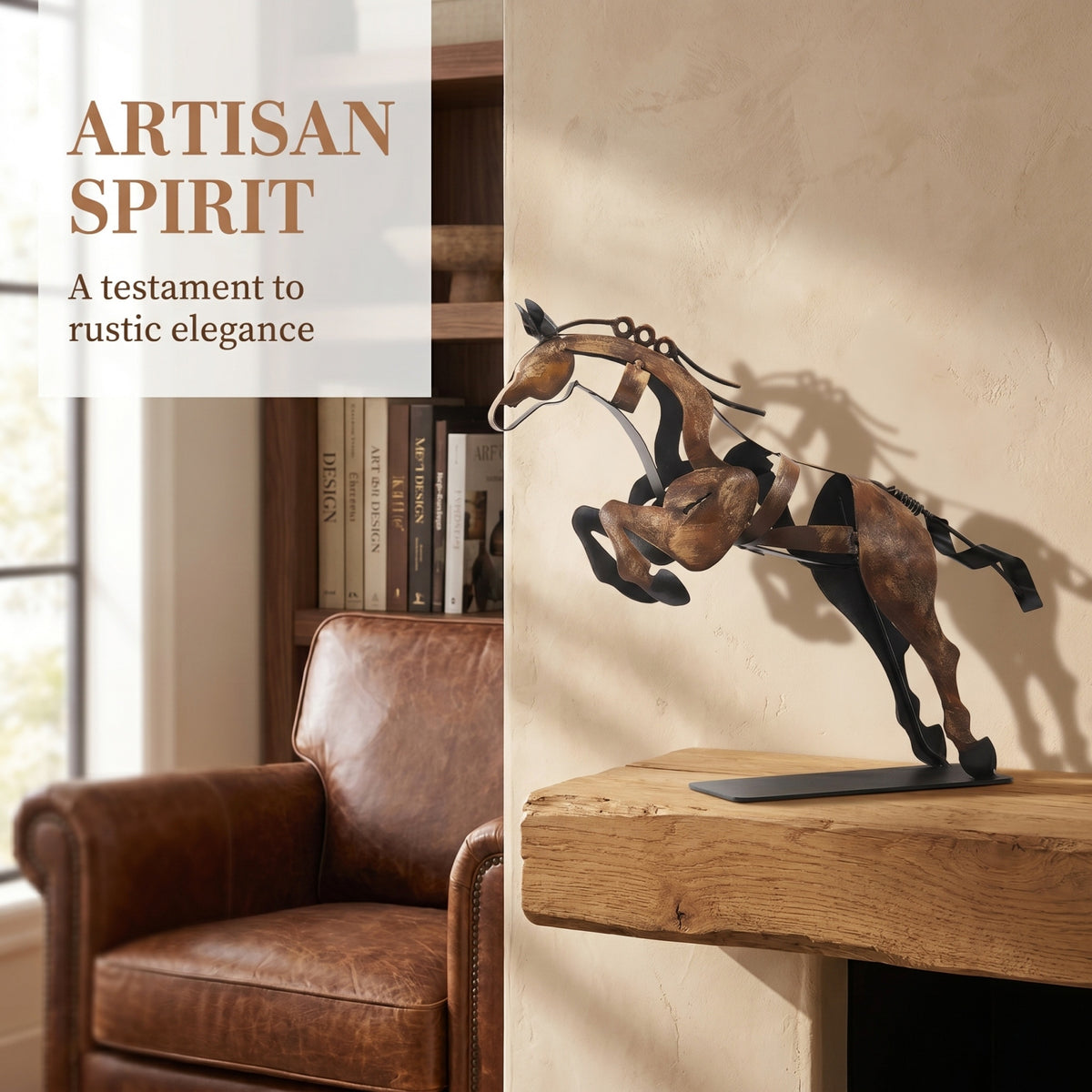 SunBlogs Art Handmade & Hand-painted Metal Horse Statue & Sculpture