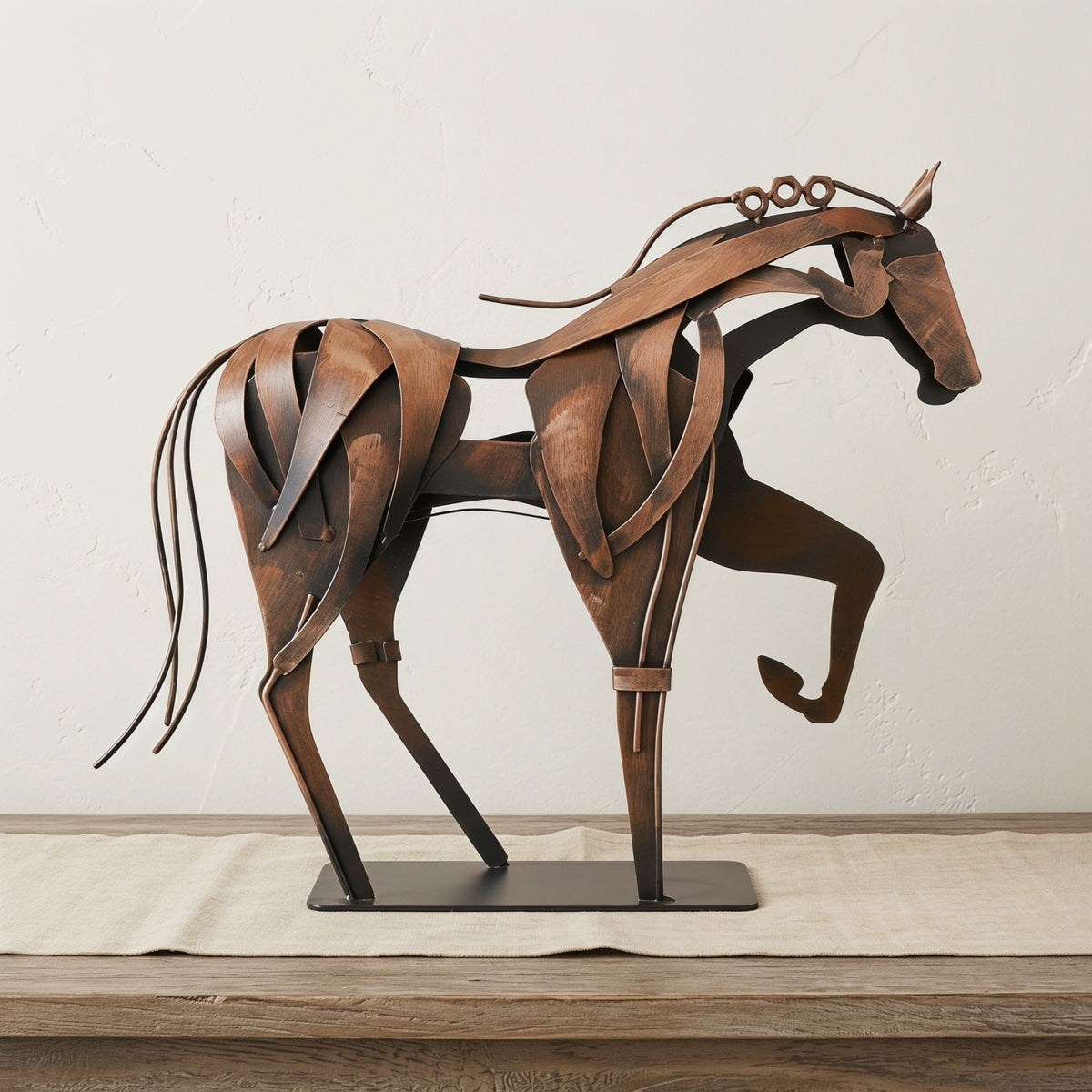 SunBlogs Art Handmade & Hand-painted Metal Horse Sculpture for Horse Lovers