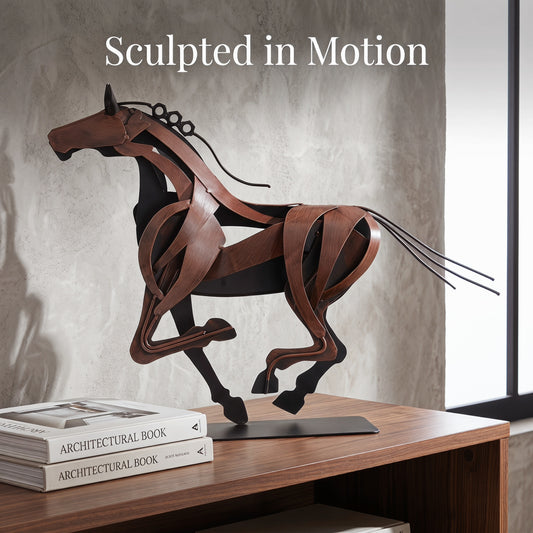 SunBlogs Art Handmade & Hand-painted Metal Horse Sculpture Gifts for Horse Lovers