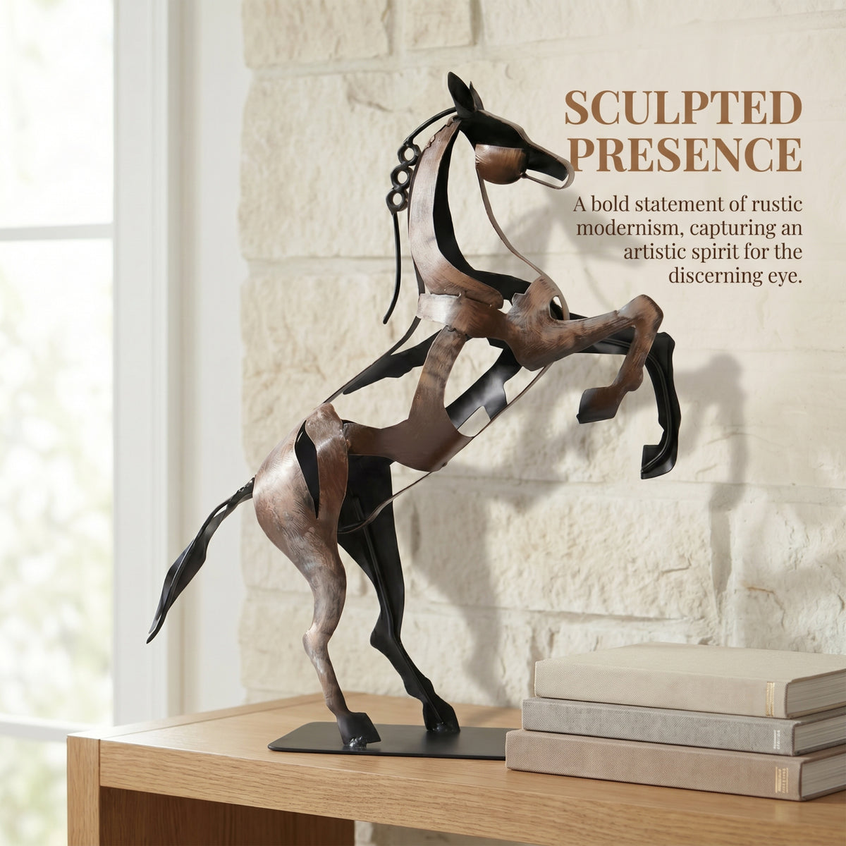 SunBlogs Art Handmade & Hand-painted Metal Horse Statue & Sculpture Gifts
