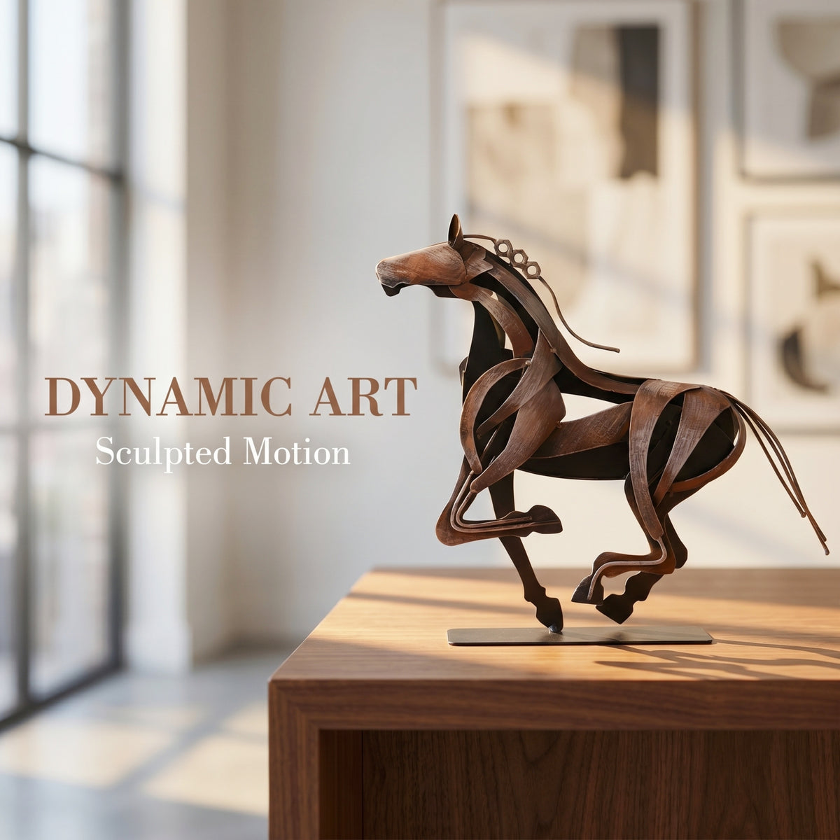 SunBlogs Art Handmade & Hand-painted Metal Horse Sculpture Gifts for Horse Lovers