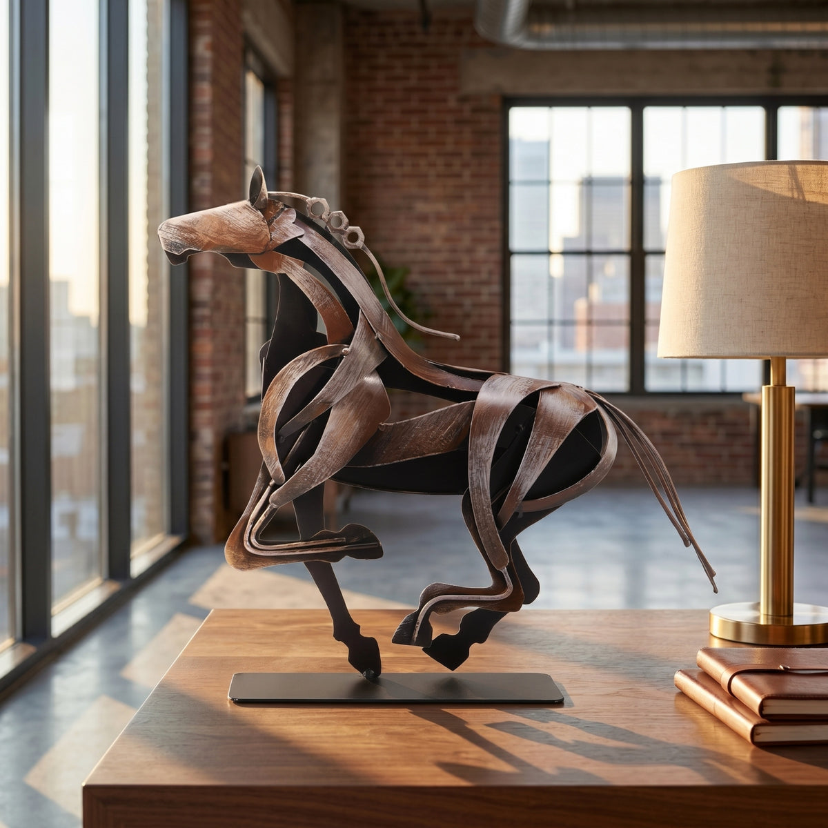 SunBlogs Art Handmade & Hand-painted Metal Horse Sculpture Gifts for Horse Lovers