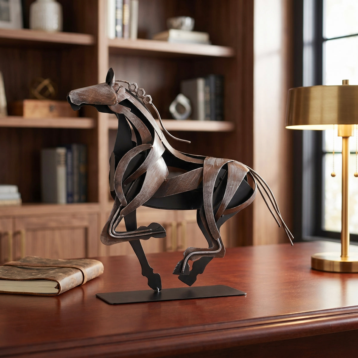 SunBlogs Art Handmade & Hand-painted Metal Horse Sculpture Gifts for Horse Lovers
