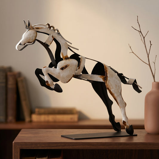 SunBlogs Art Handmade & Hand-painted Metal Horse Statue & Sculpture