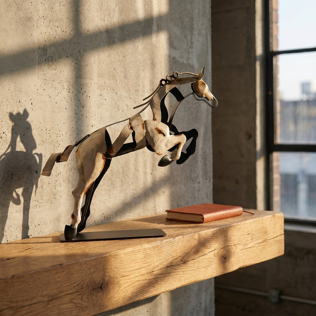 SunBlogs Art Handmade & Hand-painted Metal Horse Statue & Sculpture