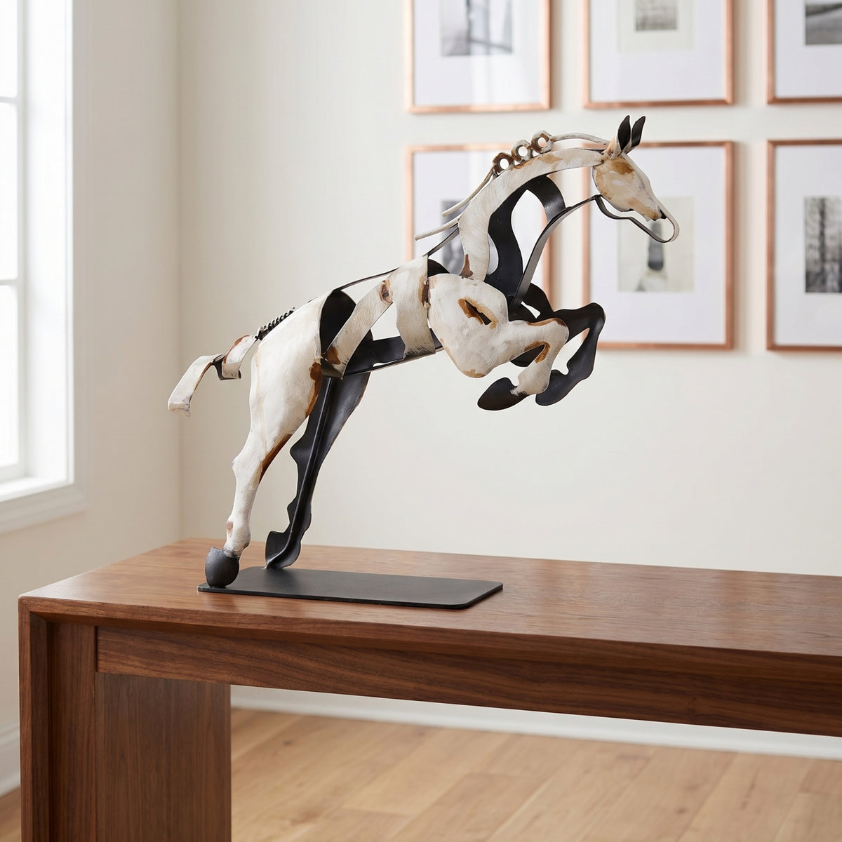 SunBlogs Art Handmade & Hand-painted Metal Horse Statue & Sculpture