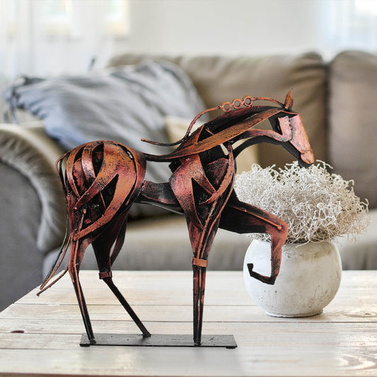 SunBlogs Art Metal Horse Statue & Sculpture Decor