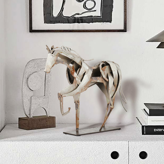 SunBlogs Art Metal Horse Statue & Sculpture Decor