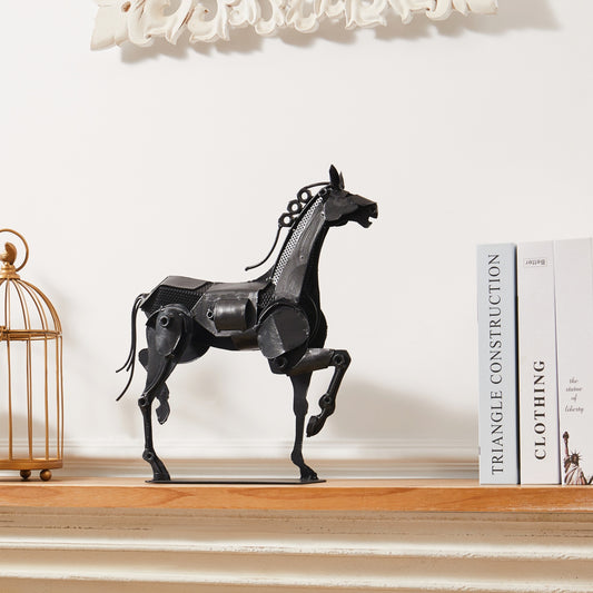 SunBlogs Art Metal Mechanical Horse Statue & Sculpture