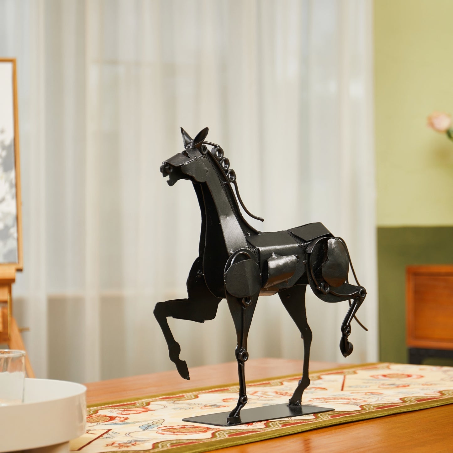 SunBlogs Art Metal Mechanical Horse Statue & Sculpture