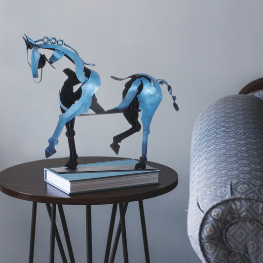 SunBlogs Art Metal Horse Statue & Sculpture