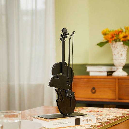 SunBlogs Art Metal Violins Statue & Sculpture Music Decor