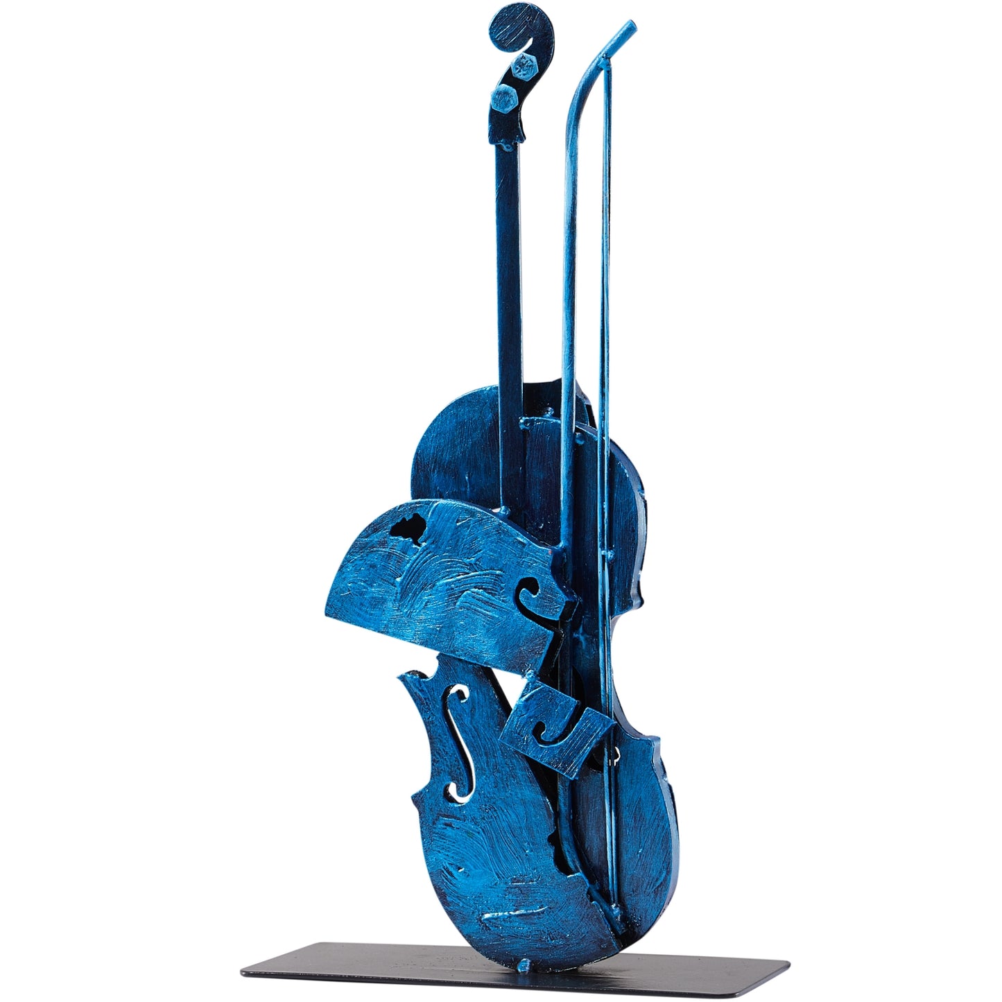 SunBlogs Art Metal Violins Statue & Sculpture Music Decor