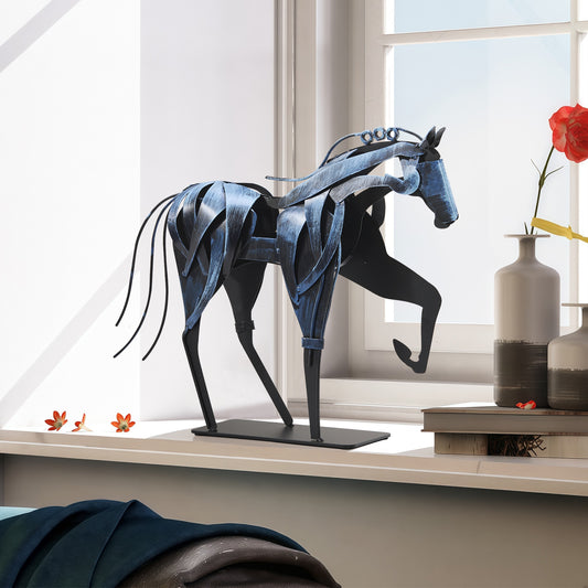 SunBlogs Art Handmade & Hand-painted Metal Horse Sculpture for Horse Lovers