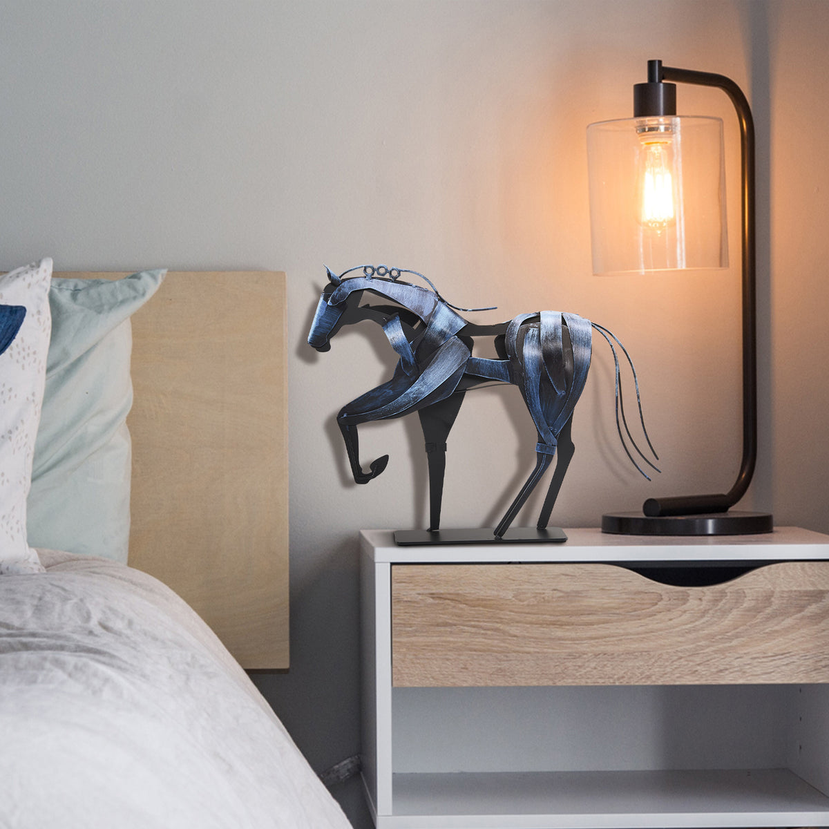 SunBlogs Art Handmade & Hand-painted Metal Horse Sculpture for Horse Lovers