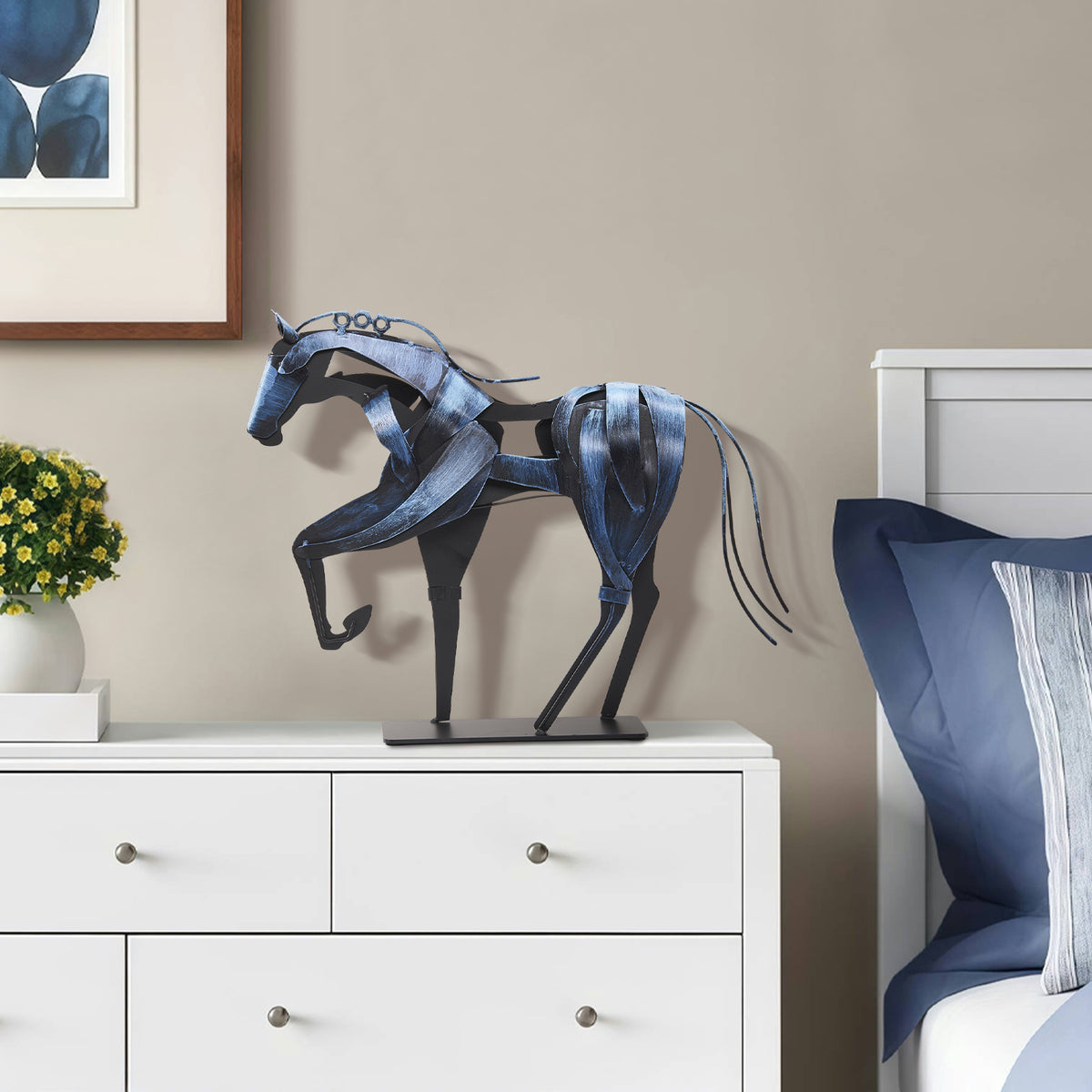 SunBlogs Art Handmade & Hand-painted Metal Horse Sculpture for Horse Lovers