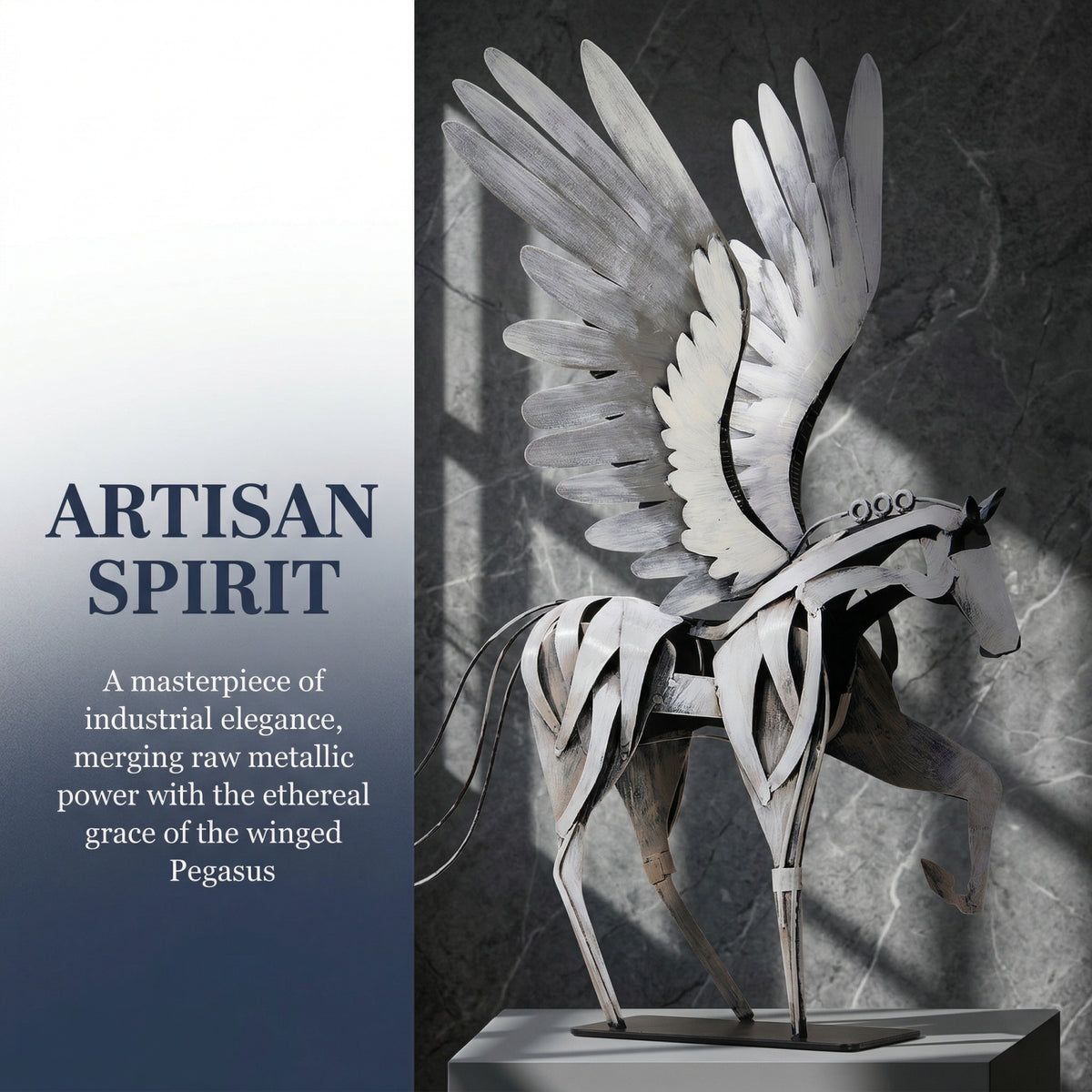 SunBlogs Art Handmade & Hand-painted Metal Flying Horse Statue & Sculpture