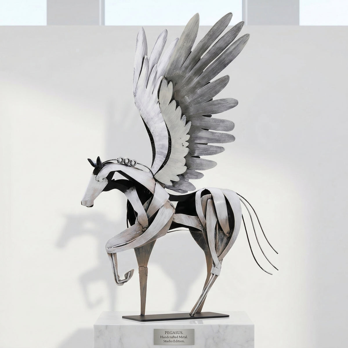 SunBlogs Art Handmade & Hand-painted Metal Flying Horse Statue & Sculpture