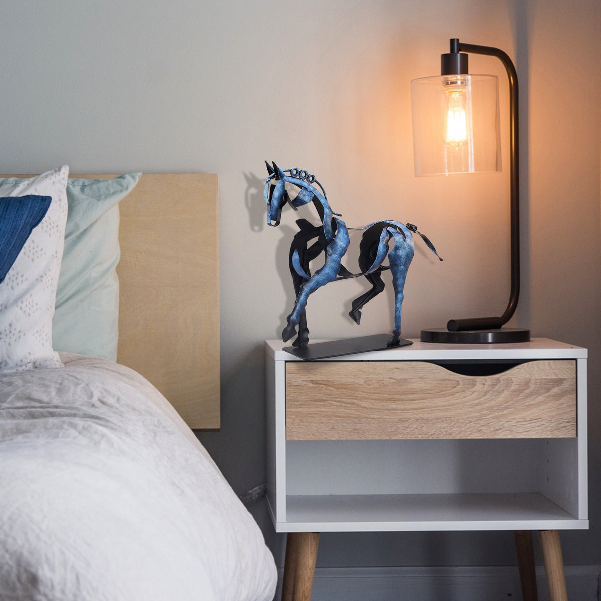 SunBlogs Art Handmade & Hand-painted Metal Horse Sculpture for Horse Lovers