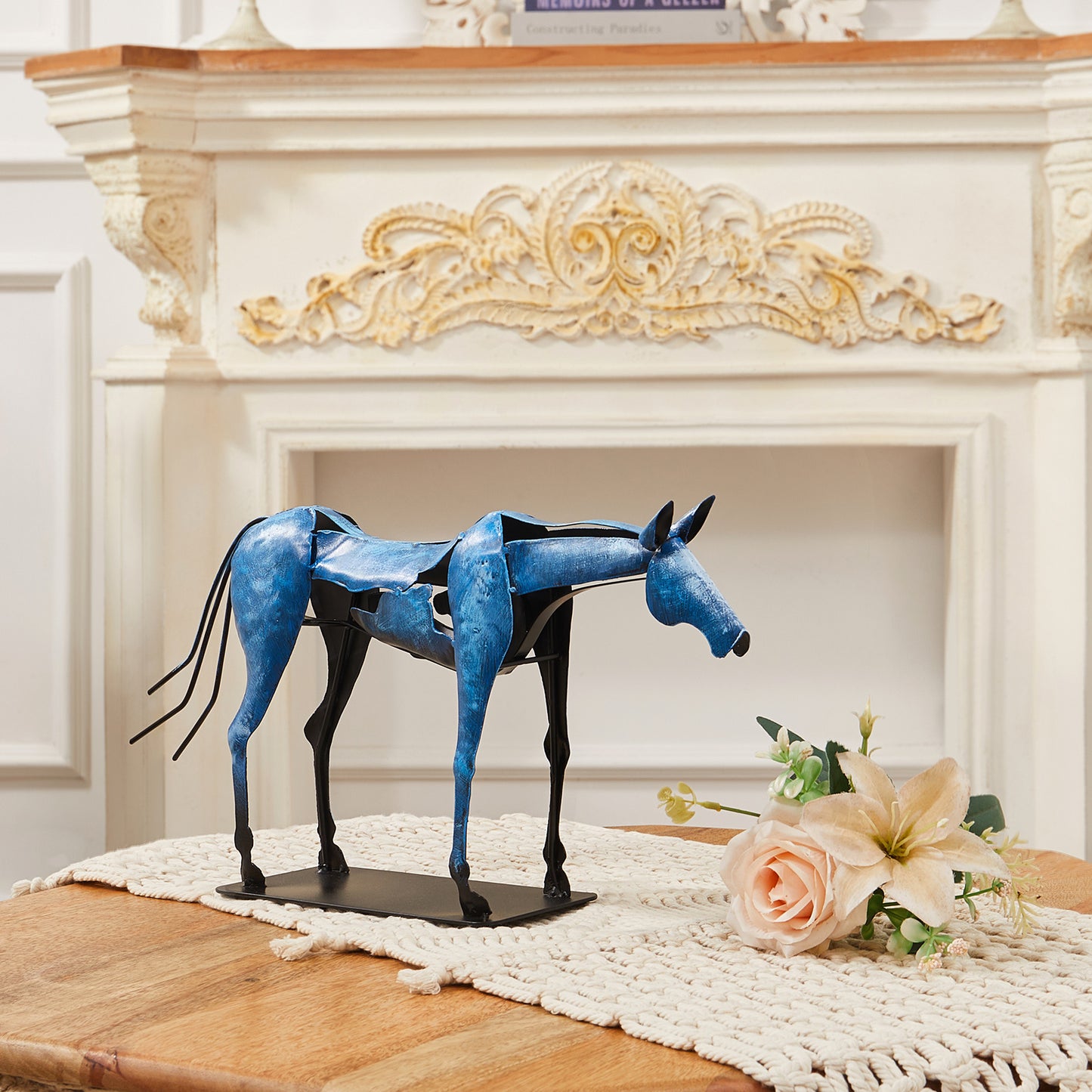 SunBlogs Art Metal Horse Statue & Sculpture