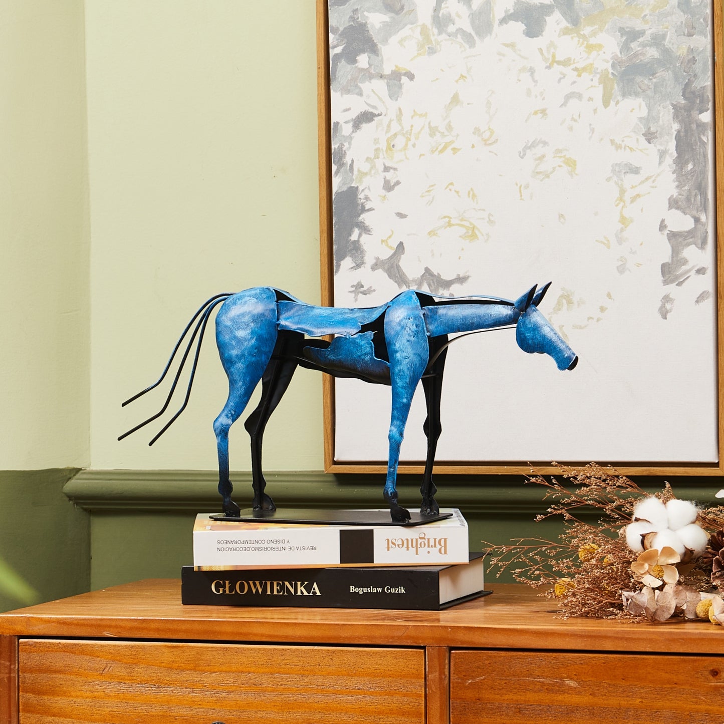 SunBlogs Art Metal Horse Statue & Sculpture Decor