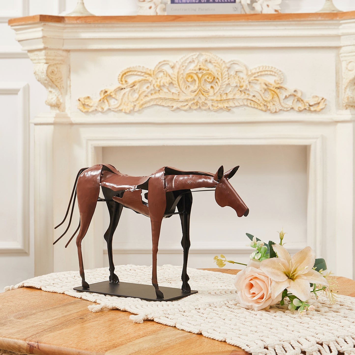 SunBlogs Art Metal Horse Statue & Sculpture