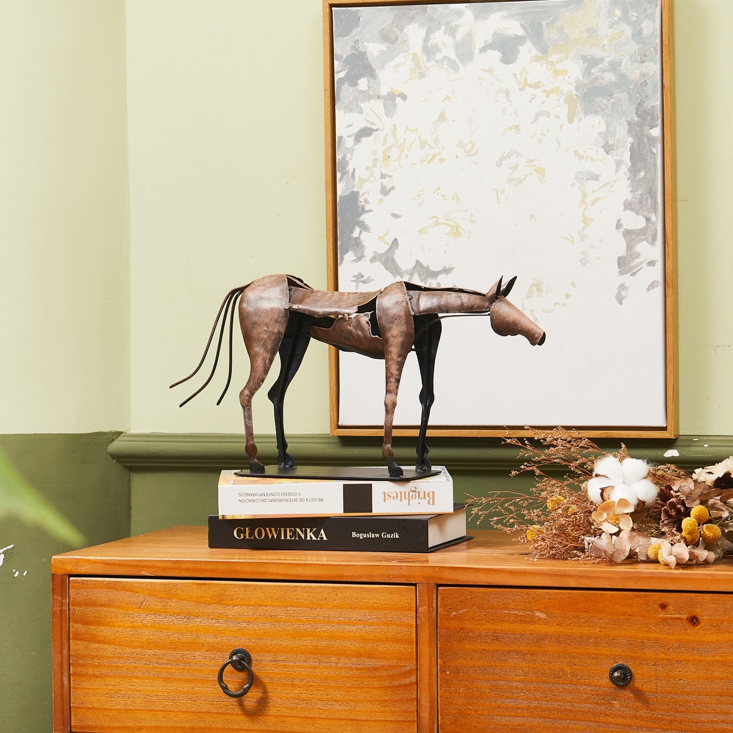 SunBlogs Art Metal Horse Statue & Sculpture Decor