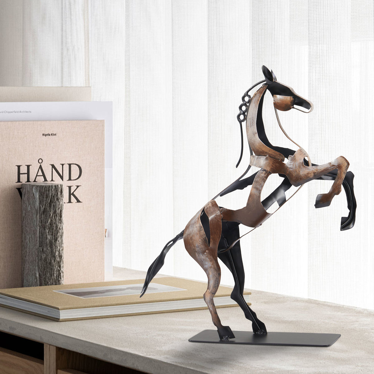 SunBlogs Art Handmade & Hand-painted Metal Horse Statue & Sculpture Gifts
