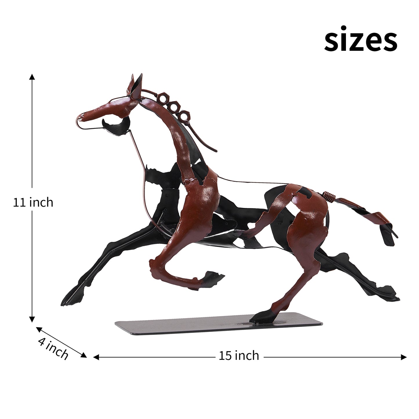 SunBlogs Art Metal Horse Statue & Sculpture Decor