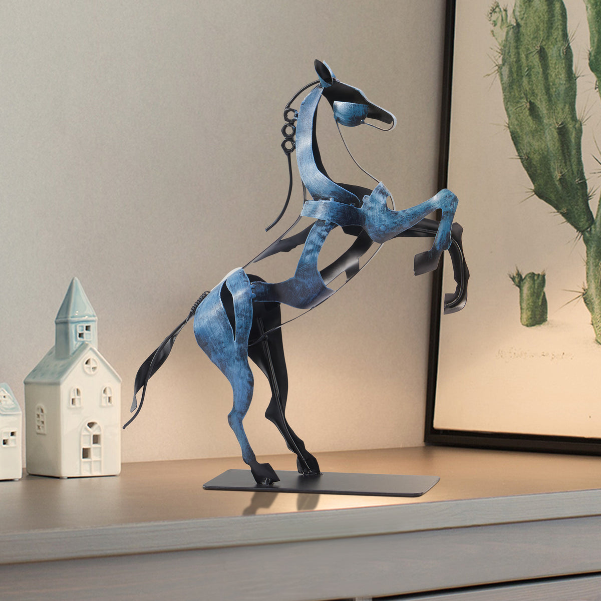 SunBlogs Art Handmade & Hand-painted Metal Horse Statue & Sculpture Gifts