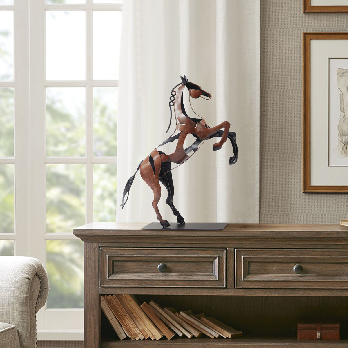 SunBlogs Art Handmade & Hand-painted Metal Horse Statue & Sculpture Gifts