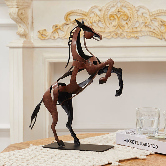 SunBlogs Art Metal Horse Statue & Sculpture Decor